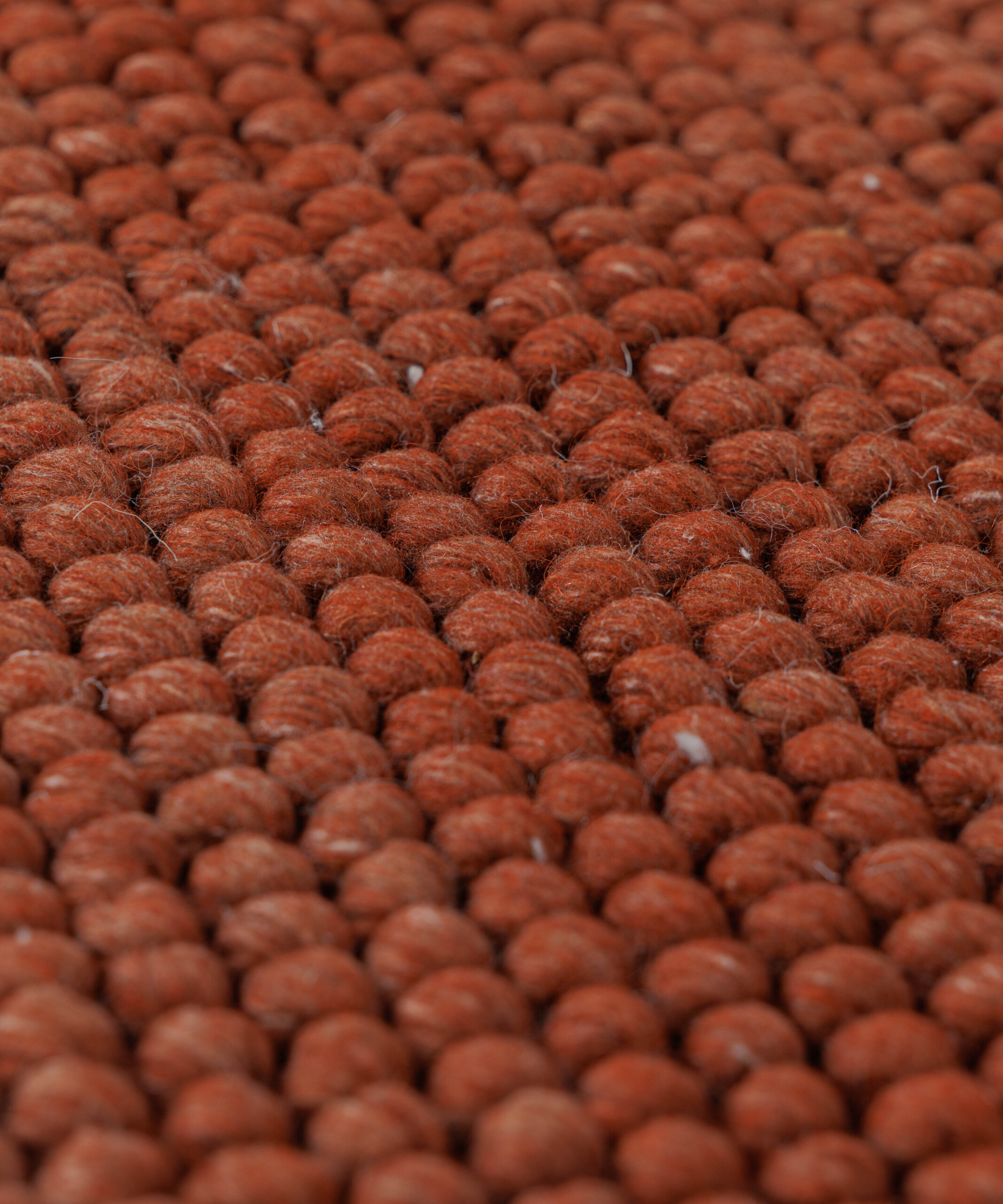 Rond wollen vloerkleed - Fjell terracotta - close up Rond wollen vloerkleed - Fjell terracotta - close up