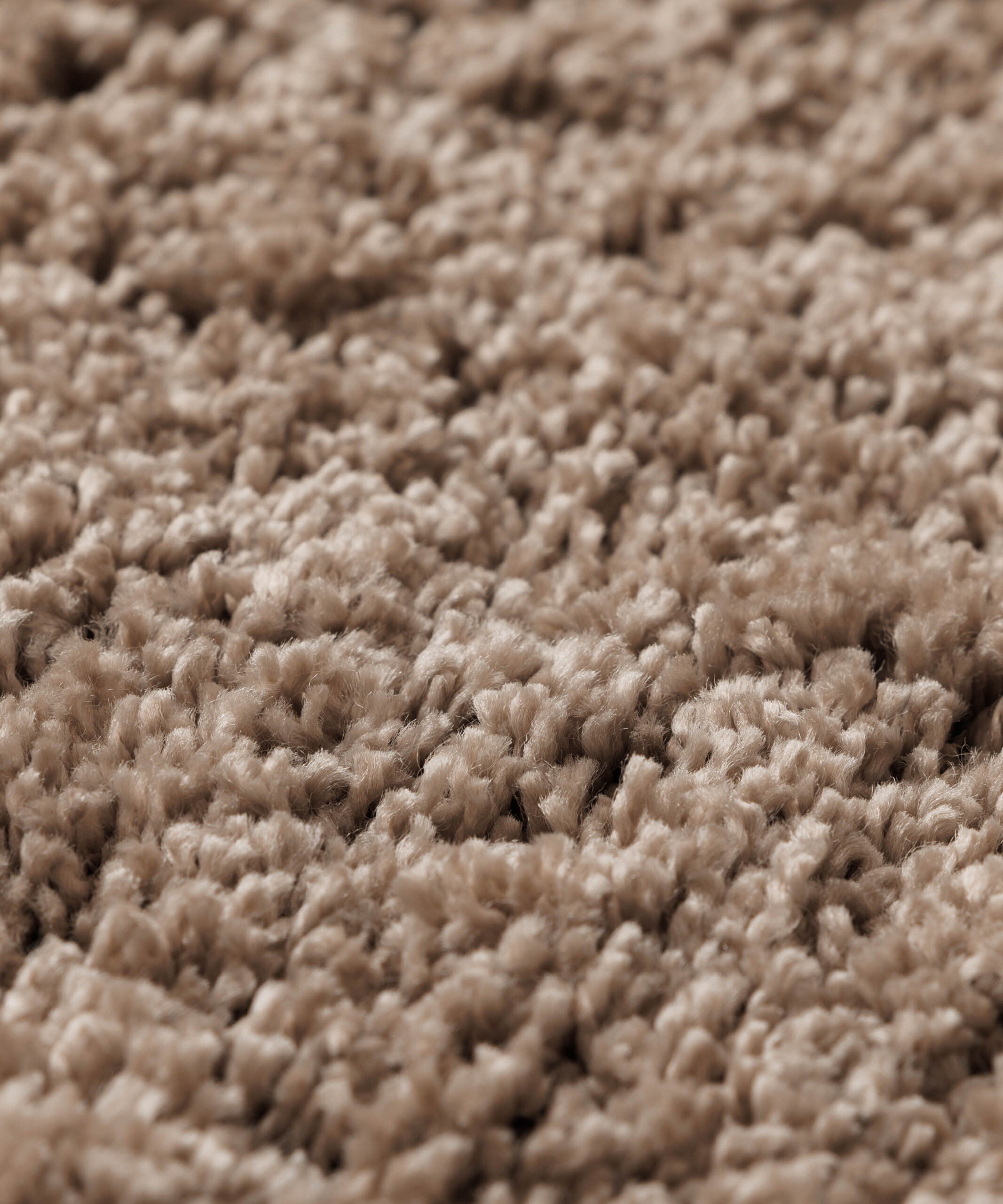 Rond hoogpolig vloerkleed shaggy Grand effen - beige - close up Rond hoogpolig vloerkleed shaggy Grand effen - beige - close up