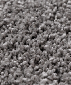 Rond hoogpolig vloerkleed shaggy Grand effen - lichtgrijs - close up, thumbnail