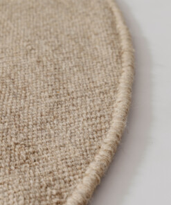 Rond wollen vloerkleed - Grund beige - close up, thumbnail