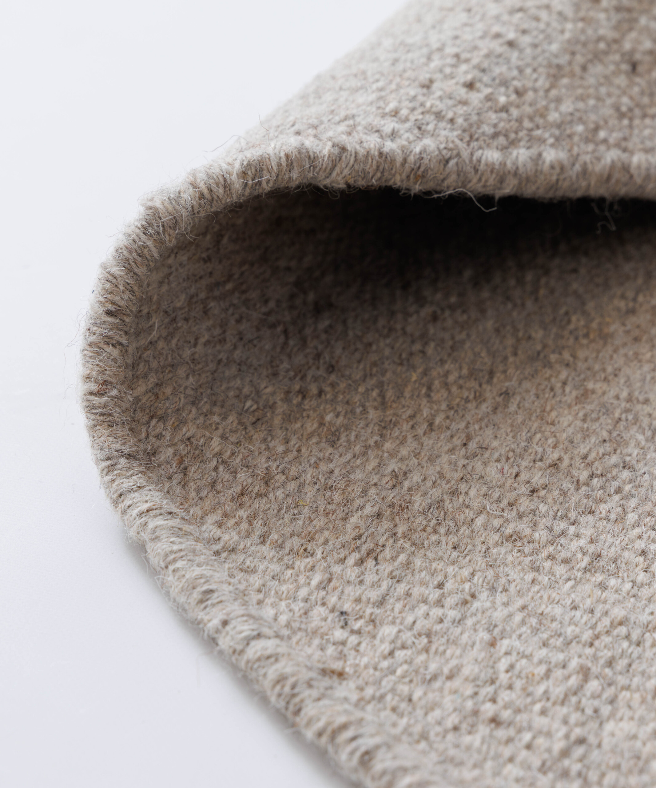 Rond wollen vloerkleed - Grund grijs - close up Rond wollen vloerkleed - Grund grijs - close up