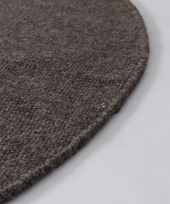 Rond wollen vloerkleed - Grund taupe - close up, thumbnail Rond wollen vloerkleed - Grund taupe - close up, thumbnail