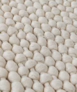 Rond wollen vloerkleed - Løkke ivoor - close up, thumbnail Rond wollen vloerkleed - Løkke ivoor - close up, thumbnail