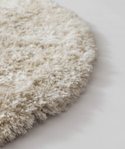 Rond shaggy vloerkleed - Meadow ivoor - close up, thumbnail