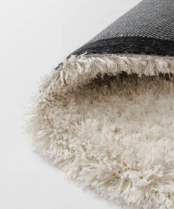 Rond shaggy vloerkleed - Meadow ivoor - close up, thumbnail