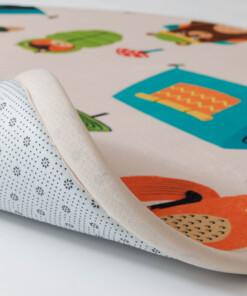 Speelkleed rond - Pluffy Forest animals multi - close up