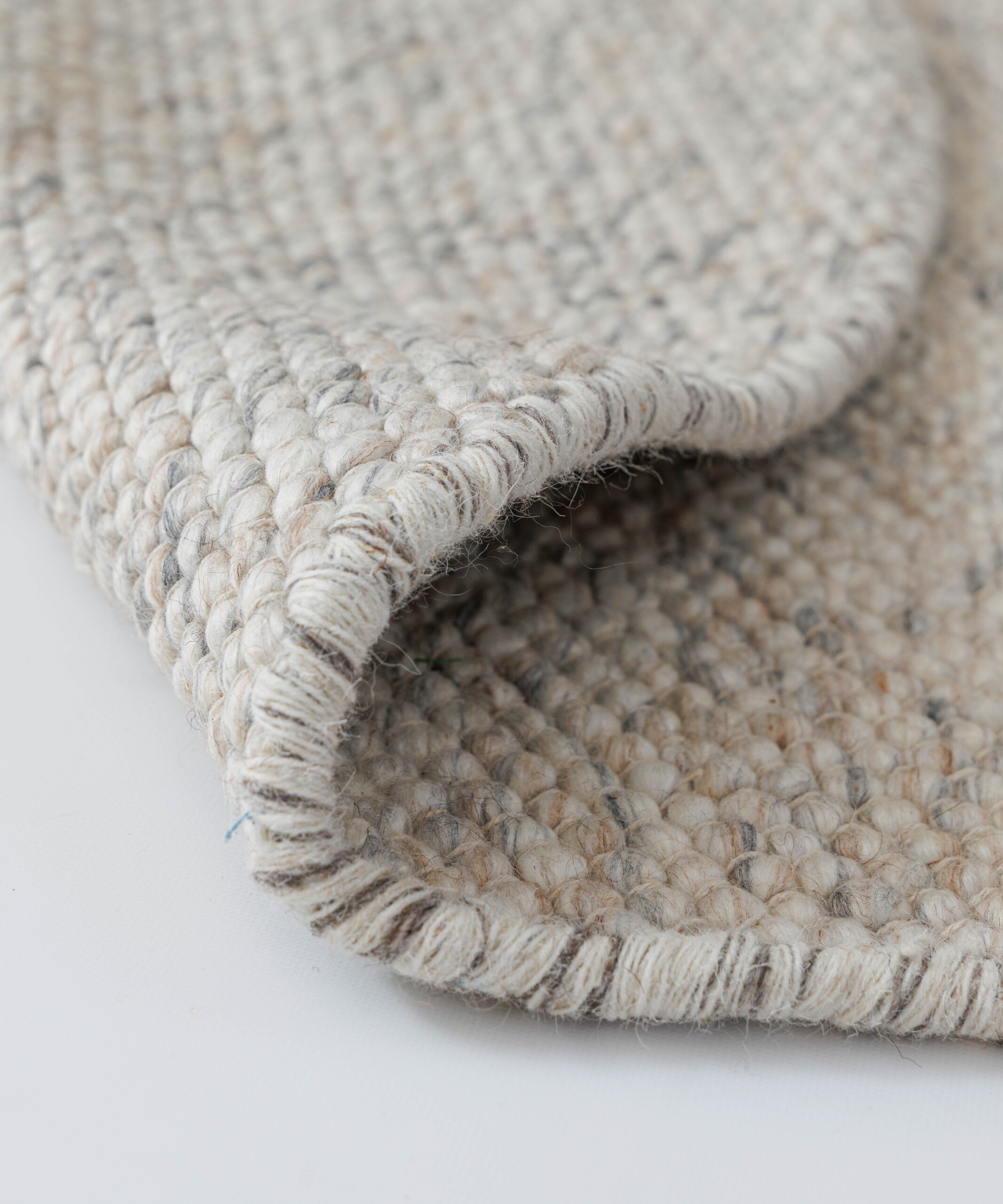 Rond wollen vloerkleed - Silvull beige - close up Rond wollen vloerkleed - Silvull beige - close up