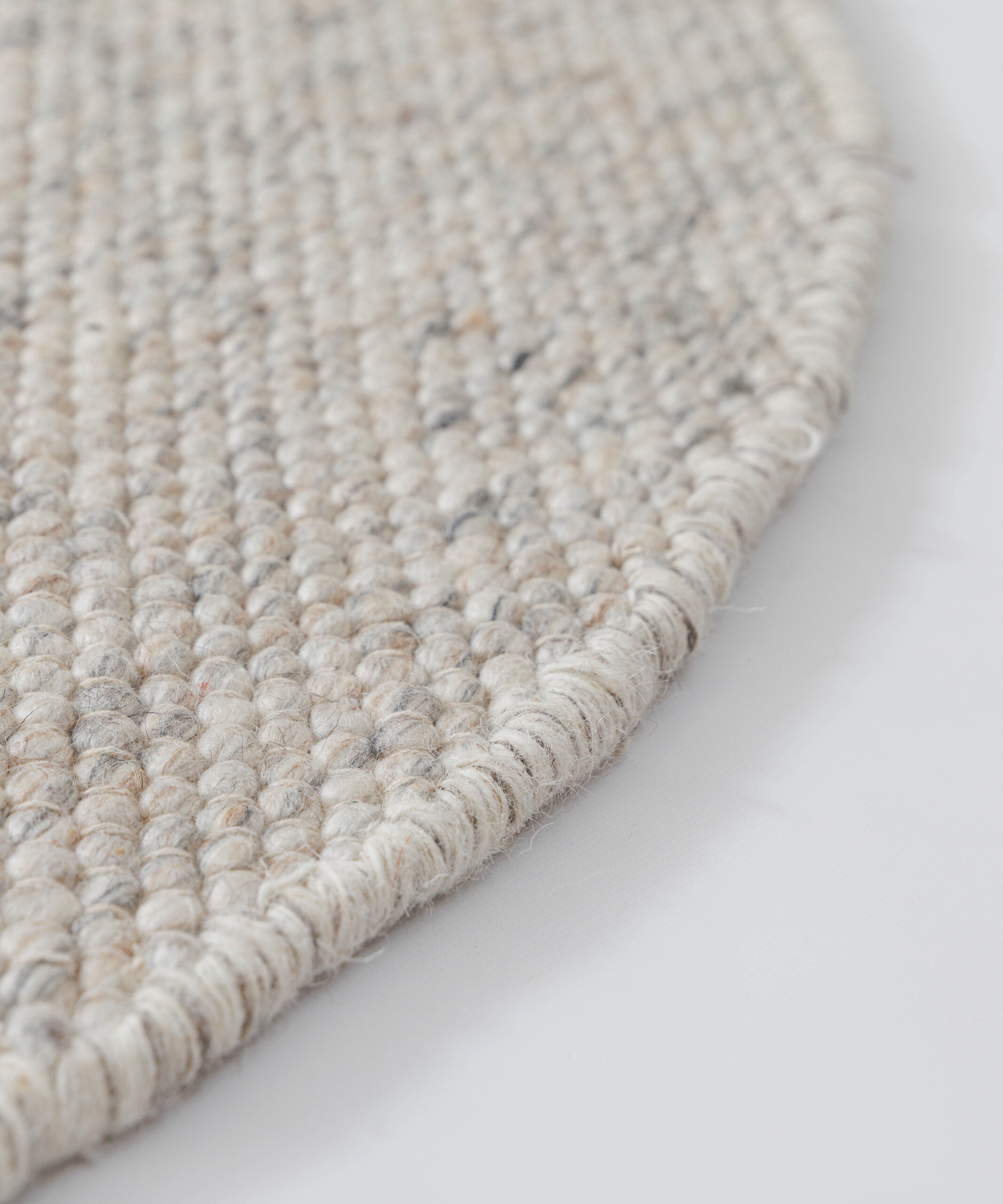 Rond wollen vloerkleed - Silvull beige - close up Rond wollen vloerkleed - Silvull beige - close up