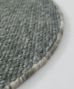 Rond wollen vloerkleed - Silvull groen - close up, thumbnail Rond wollen vloerkleed - Silvull groen - close up, thumbnail