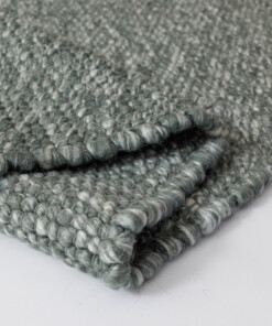 Wollen vloerkleed - Silvull groen - close up, thumbnail