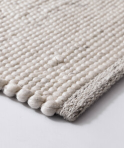 Wollen vloerkleed - Silvull ivoor - close up, thumbnail
