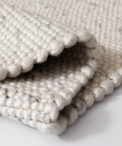 Wollen vloerkleed - Silvull ivoor - close up, thumbnail
