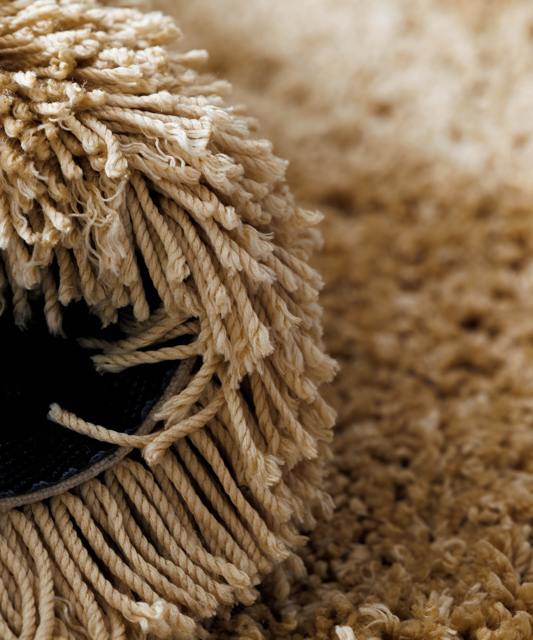 Organisch vloerkleed Shaggy - Sveve beige - close up Organisch vloerkleed Shaggy - Sveve beige - close up
