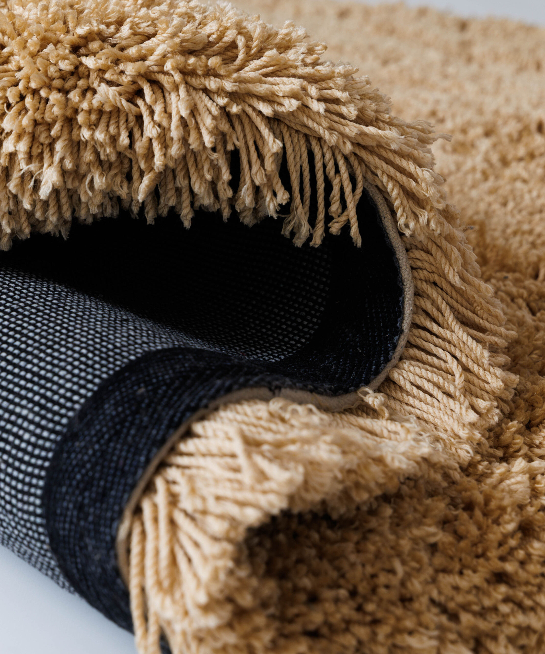 Organisch vloerkleed Shaggy - Sveve beige - close up Organisch vloerkleed Shaggy - Sveve beige - close up