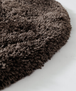 Organisch vloerkleed Shaggy - Sveve bruin - close up, thumbnail