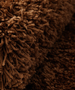 Organisch vloerkleed Shaggy - Sveve cognac - close up, thumbnail