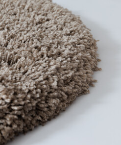 Shaggy vloerkleed rond - Sveve zandkleur - close up, thumbnail