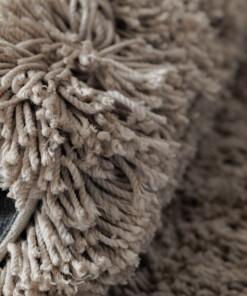 Shaggy vloerkleed rond - Sveve zandkleur - close up, thumbnail