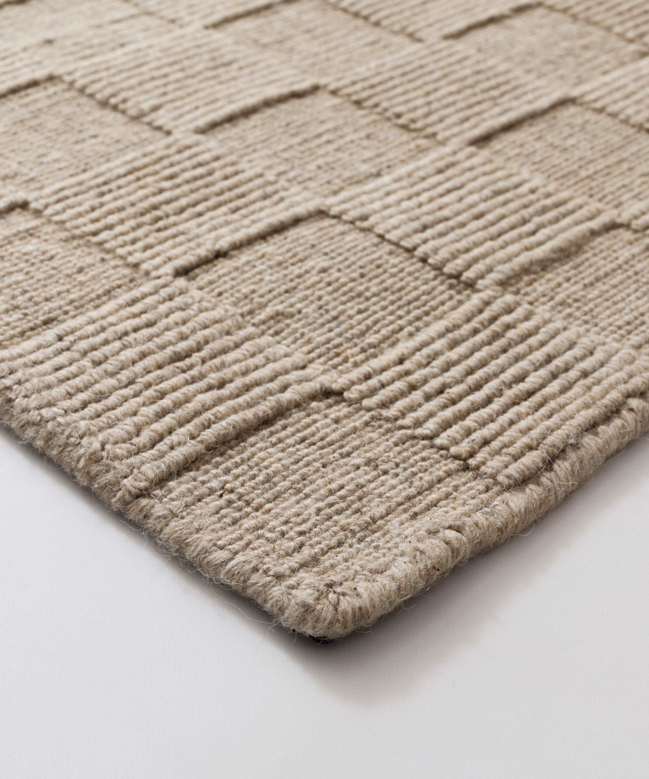 Wollen vloerkleed - Tavle beige - close up Wollen vloerkleed - Tavle beige - close up