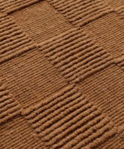 Wollen vloerkleed - Tavle cognac - close up, thumbnail