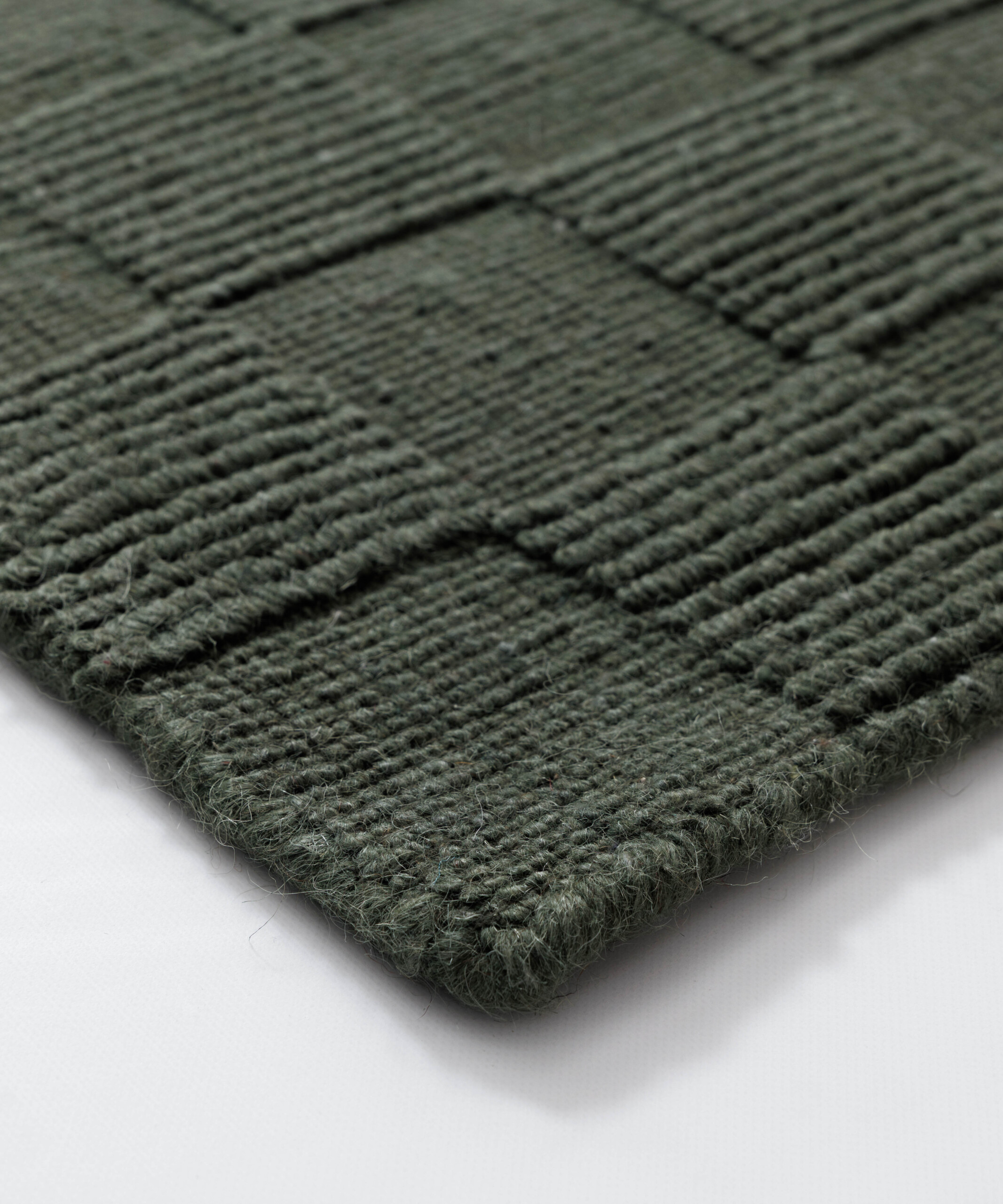 Wollen vloerkleed - Tavle groen - close up Wollen vloerkleed - Tavle groen - close up