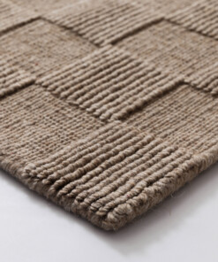 Wollen vloerkleed - Tavle taupe - close up, thumbnail Wollen vloerkleed - Tavle taupe - close up, thumbnail