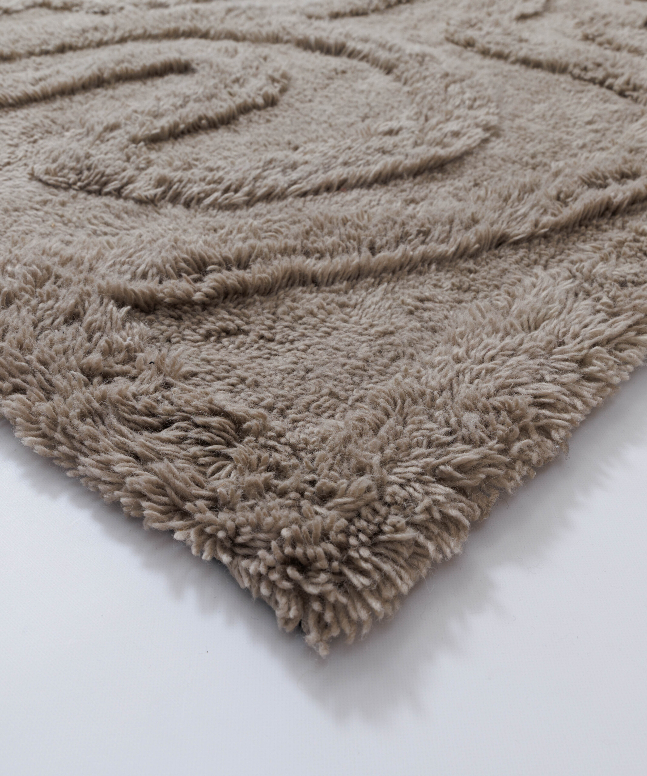 Design vloerkleed - Tjørne Bris taupe - close up Design vloerkleed - Tjørne Bris taupe - close up