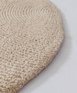 Rond wollen vloerkleed - Tvist licht beige - close up, thumbnail Rond wollen vloerkleed - Tvist licht beige - close up, thumbnail